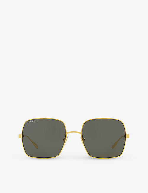 GUCCI: GC002133 GG1434S square-frame metal sunglasses
