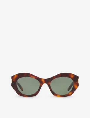 Saint Laurent Womens Brown Sl639 Cat-eye Frame Acetate Sunglasses