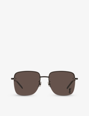 SAINT LAURENT: YS000297 SL 312 M rectangular-frame metal sunglasses