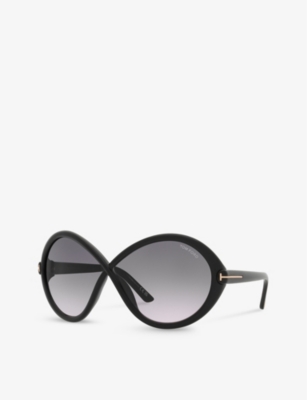 Shop Tom Ford Women's Black Tr001772 Jada Butterfly-frame Acetate Sunglasses
