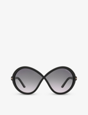 Tom Ford Womens Black Tr001772 Jada Butterfly-frame Acetate Sunglasses
