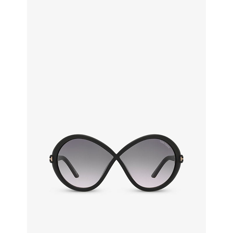 Tom Ford Womens Black Tr001772 Jada Butterfly-frame Acetate Sunglasses
