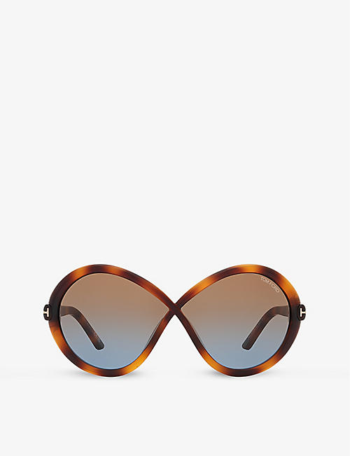 TOM FORD: TR001772 Jada butterfly-frame injected sunglasses