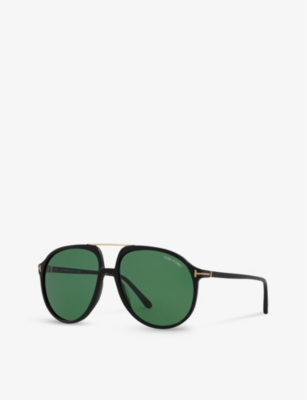 Tom Ford Womens Black Tr001780 Pilot-frame Acetate Sunglasses In Black