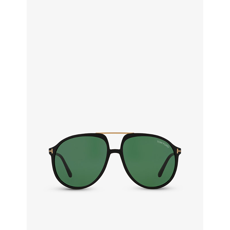 Tom Ford Womens Black Tr001780 Pilot-frame Acetate Sunglasses