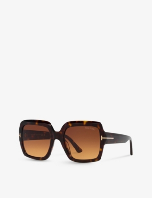 Tom Ford Womens Brown Tr001783 Kaya Square-frame Tortoiseshell Acetate Sunglasses In Brown