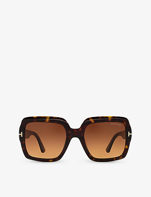 TOM FORD: TR001783 Kaya square-frame tortoiseshell acetate sunglasses