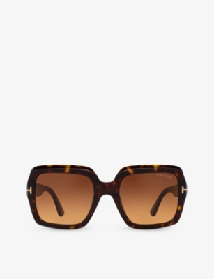 Tom Ford Womens Brown Tr001783 Kaya Square-frame Tortoiseshell Acetate Sunglasses