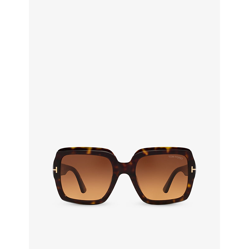 Tom Ford Womens Brown Tr001783 Kaya Square-frame Tortoiseshell Acetate Sunglasses