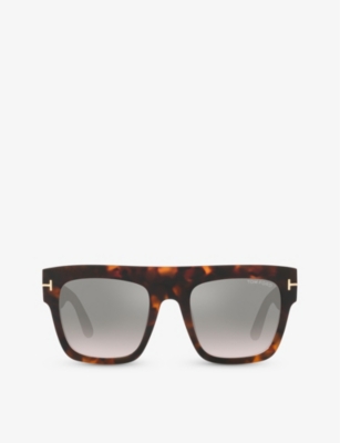 TOM FORD: TR001324 FT0847 square-frame tortoiseshell acetate sunglasses
