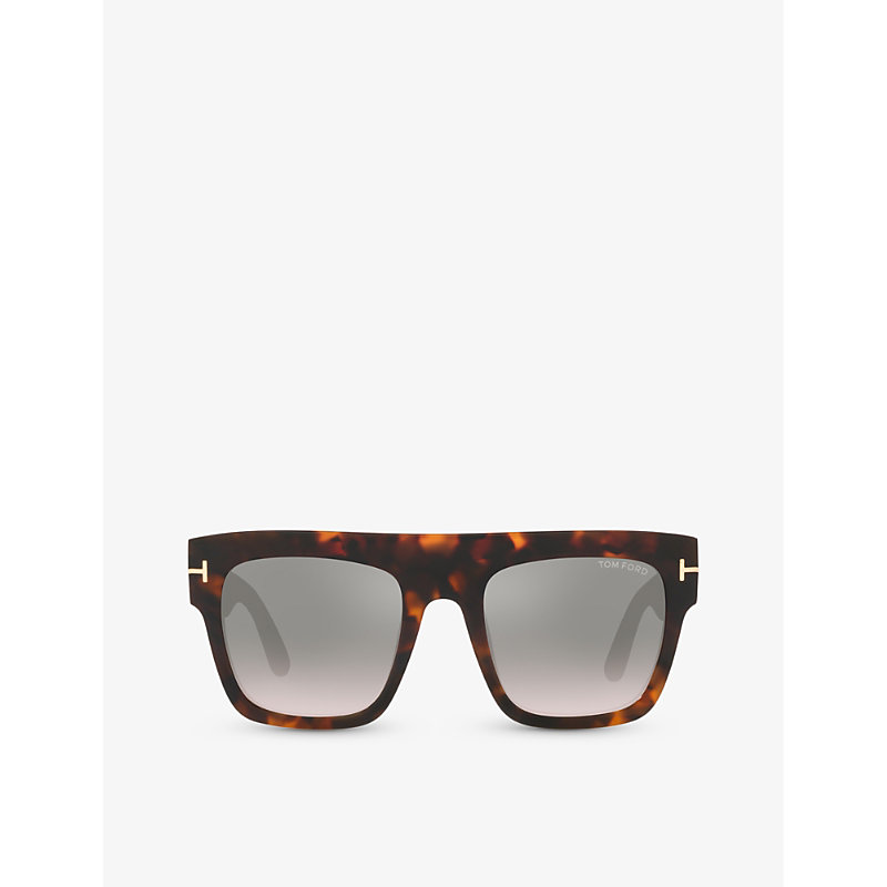 Tom Ford Womens Brown Tr001324 Ft0847 Square-frame Tortoiseshell Acetate Sunglasses