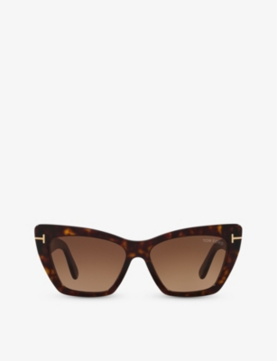 Tom Ford Womens Brown Tr001312 Ft0871 Cat-eye Tortoiseshell Acetate Sunglasses In Brown