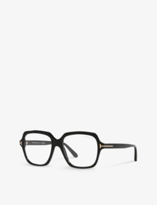 Shop Tom Ford Men's Black Ft5908-b Irregular-frame Acetate Glasses