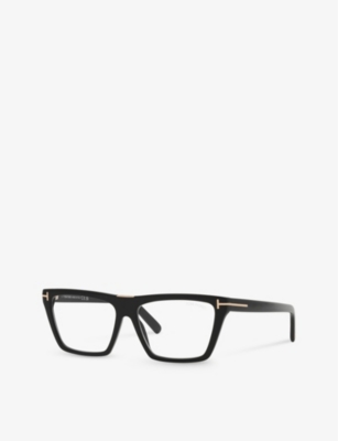 Shop Tom Ford Men's Black Ft5912-b Square-frame Acetate Glasses