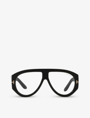 Tom Ford Mens Black Ft5958-b Pilot-frame Acetate Glasses In Black