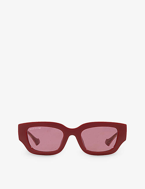 GUCCI: GG1558SK rectangle-frame acetate sunglasses