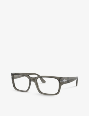 Shop Persol Women's Grey Po3315v Rectangle-frame Acetate Sunglasses