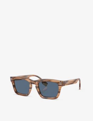 Burberry Womens Brown Be4403 Rectangle-frame Acetate Sunglasses In Brown