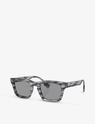 Burberry Womens Grey Be4403 Rectangular-frame Acetate Sunglasses In Grey