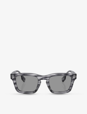Burberry Womens Grey Be4403 Rectangular-frame Acetate Sunglasses