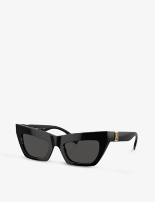 Burberry Womens Black Be4405 Cat Eye-frame Acetate Sunglasses In Black