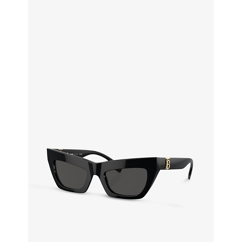 Shop Burberry Womens Black Be4405 Cat Eye-frame Acetate Sunglasses