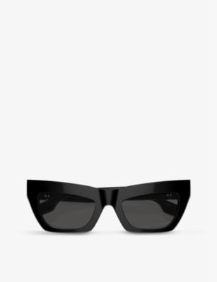 Shop Burberry Women's Black Be4405 Cat Eye-frame Acetate Sunglasses