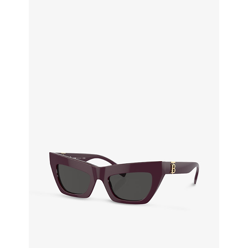 Shop Burberry Women's Red Be4405 Cat Eye-frame Acetate Sunglasses
