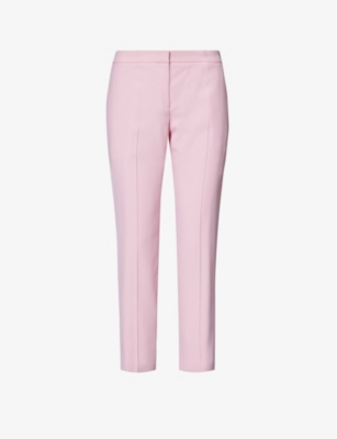 ALEXANDER MCQUEEN: Slim-leg mid-rise cropped woven trousers