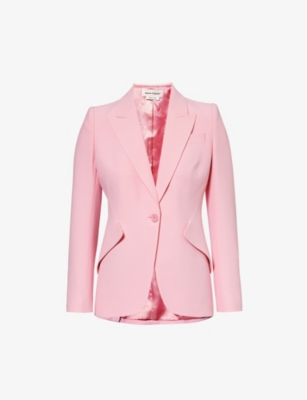 Alexander Mcqueen Leaf Crepe Jacket In Pale Pink