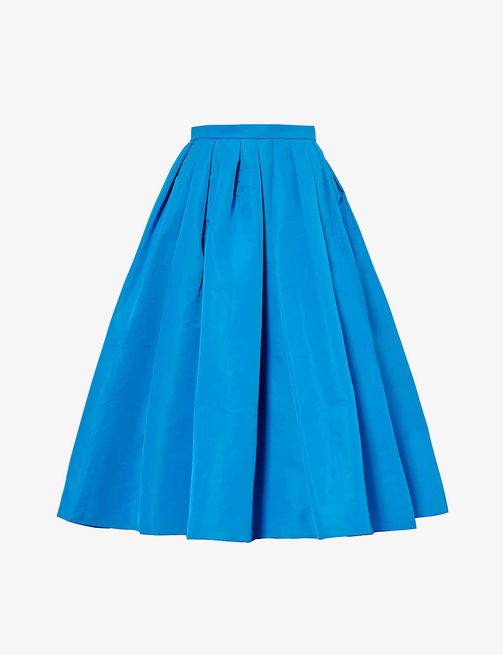 Alexander Mcqueen Womens Lapis Blue High-rise Flared-hem Woven Midi Skirt