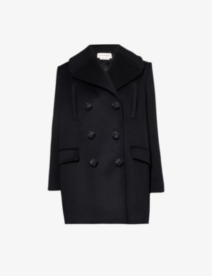 ALEXANDER MCQUEEN: Double-breasted short wool coat