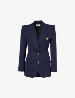 ALEXANDER MCQUEEN: Single-breasted padded-shoulder wool jacket