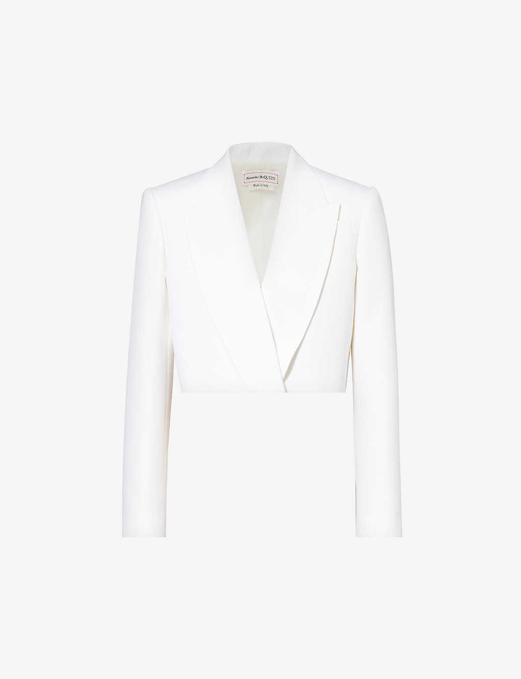 Alexander Mcqueen Womens Soft White Cropped Boxy-fit Wool Jacket