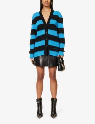 Shop Alexander Mcqueen Womens Black Buckle-embellished Zip-front Leather Mini Skirt