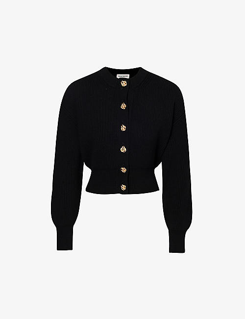 ALEXANDER MCQUEEN: Button-embellished cashmere and wool-blend knitted cardigan