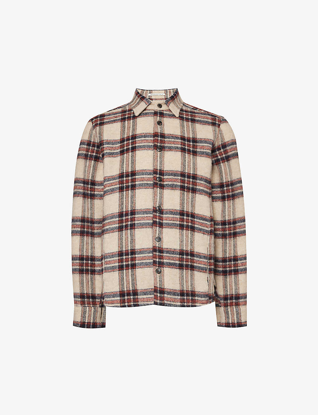 Peregrine Mens Oakham Check Checked Brushed-texture Regular-fit Wool Overshirt In Multi-coloured