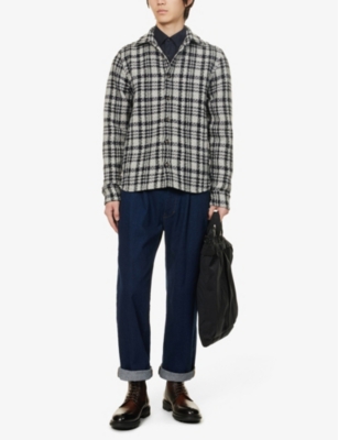 Shop Peregrine Checked Brushed-texture Regular-fit Wool Overshirt In Westbury Check