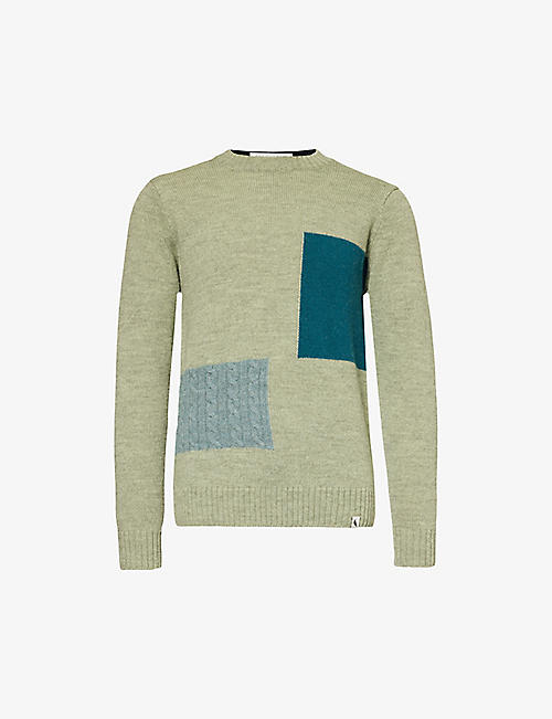 PEREGRINE: Collins contrast-panel wool jumper