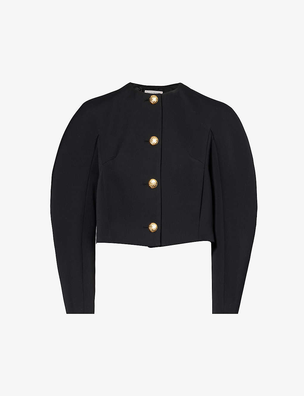 Shop Alexander Mcqueen Women's Black Cocoon Padded-shoulder Wool Military Jacket