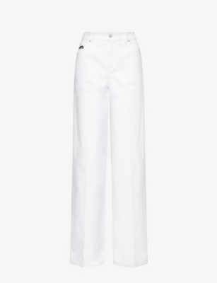 Alexander Mcqueen Logo-plaque Jeans In White