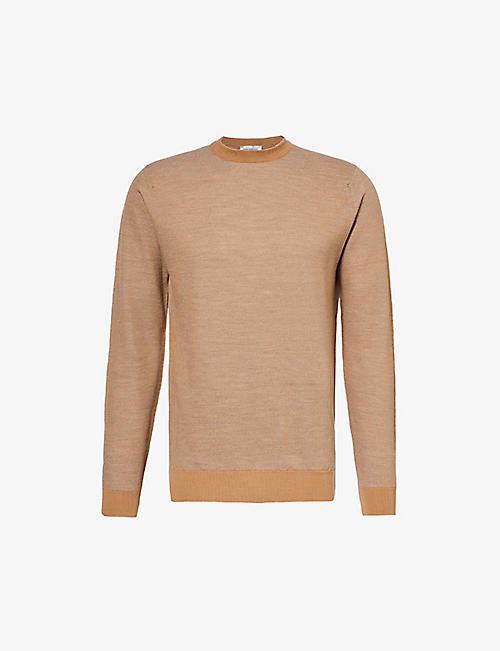 JOHN SMEDLEY: Crewneck knitted relaxed-fit wool jumper