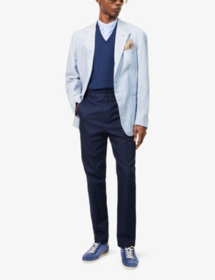 JOHN SMEDLEY: V-neck knitted regular-fit wool vest