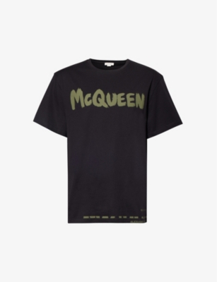 ALEXANDER MCQUEEN: Graffiti logo-print cotton-jersey T-shirt