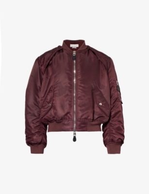 ALEXANDER MCQUEEN HARNESS DETACHABLE-SLEEVE BOXY-FIT SHELL BOMBER JACKET