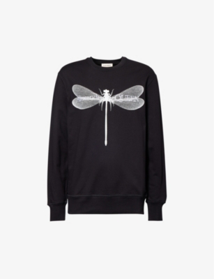 ALEXANDER MCQUEEN: Dragonfly graphic-print cotton-jersey sweatshirt