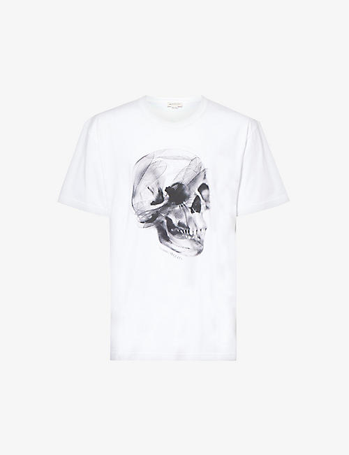 ALEXANDER MCQUEEN: Skull graphic-print cotton-jersey T-shirt