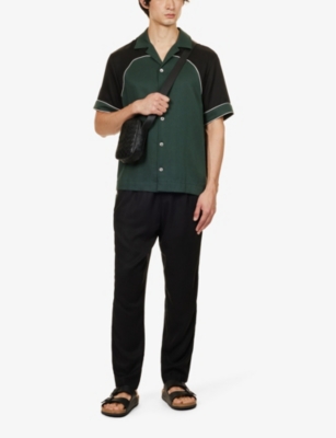 Shop Che Men's Black- 01 Western Twill-textured Tapered-leg Regular-fit Woven Trousers