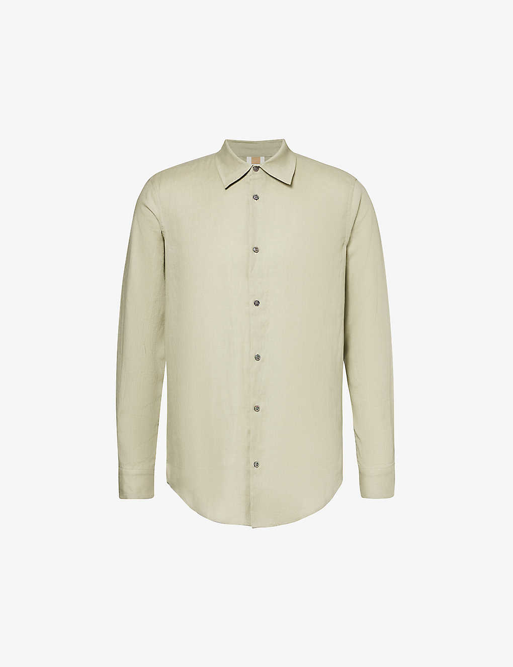 Che Long-sleeve Linen Shirt In Sage- 16
