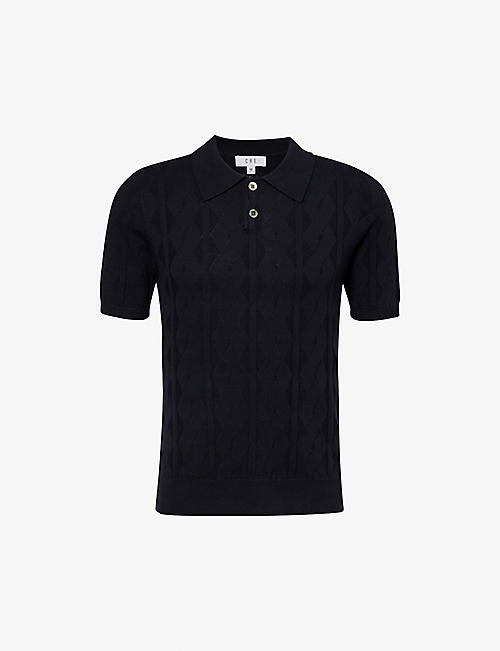 CHE: Alfie short-sleeved cotton-knit polo shirt